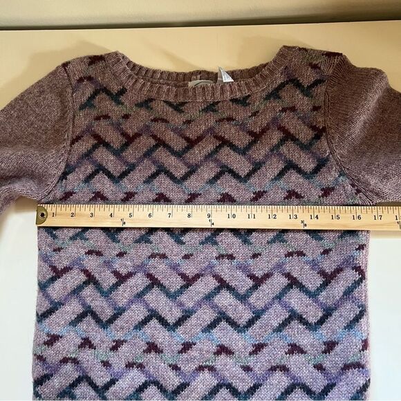 Northern Isles Vintage Sweater Wool Lilac Lavender Size Medium Geometric 80s - Picture 5 of 6